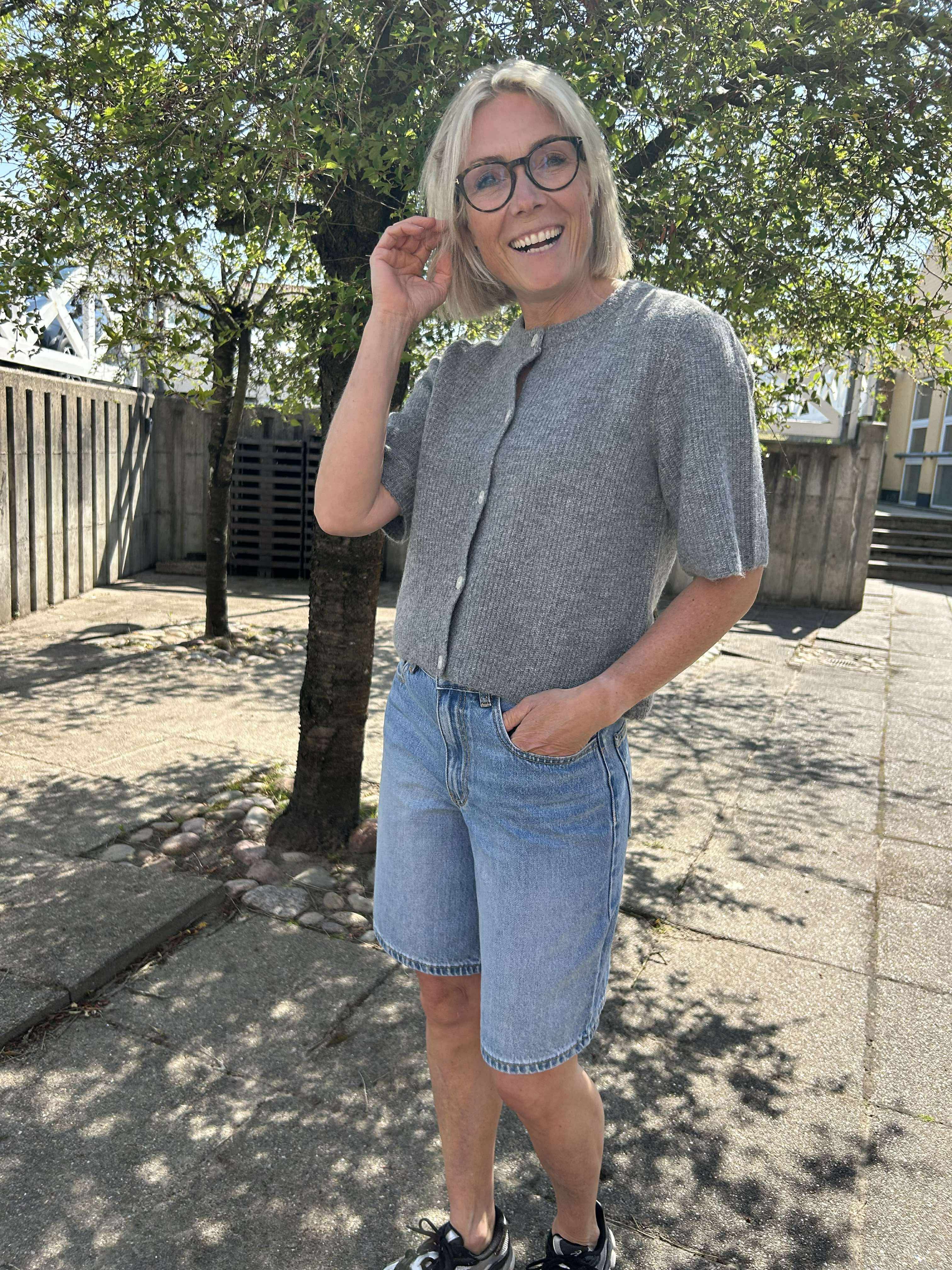 PCSILLY Knit Cardigan - Medium Grey Melange